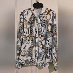 Versace Shirt with Gold and Black Pattern
